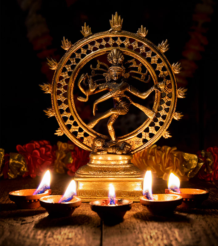 Shiva Nataraja with Diwali lights